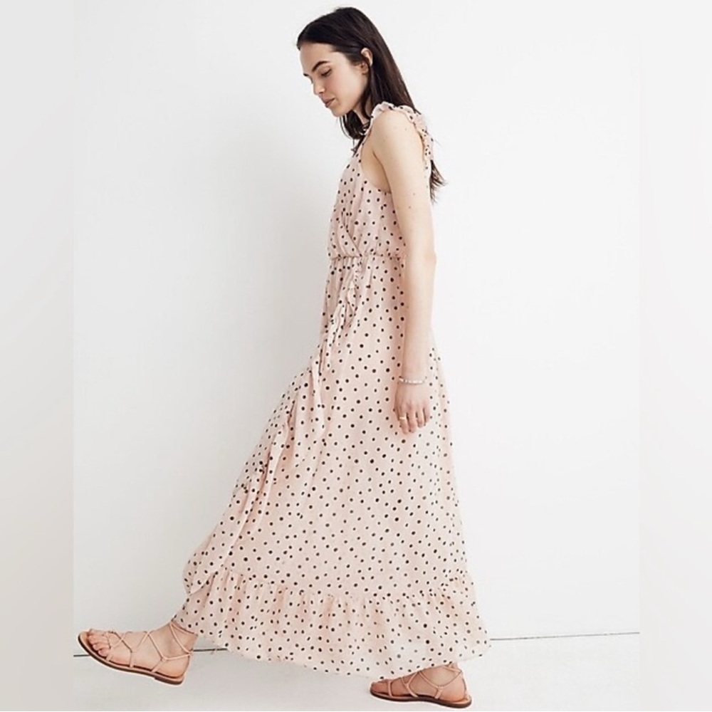 Madewell Painted Dots Ruffle Dress